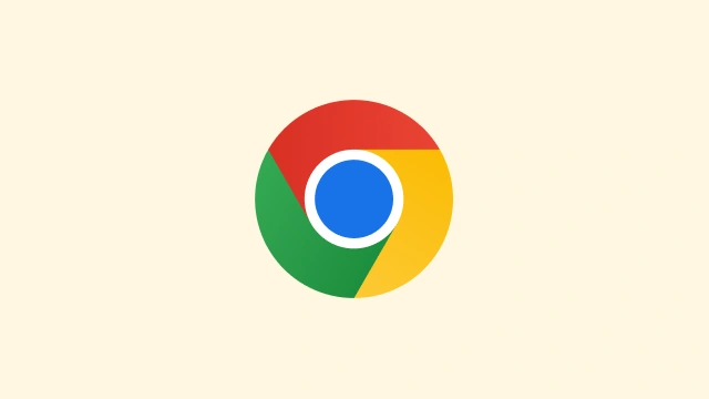 El logotipo circular de Chrome sobre un fondo amarillo.